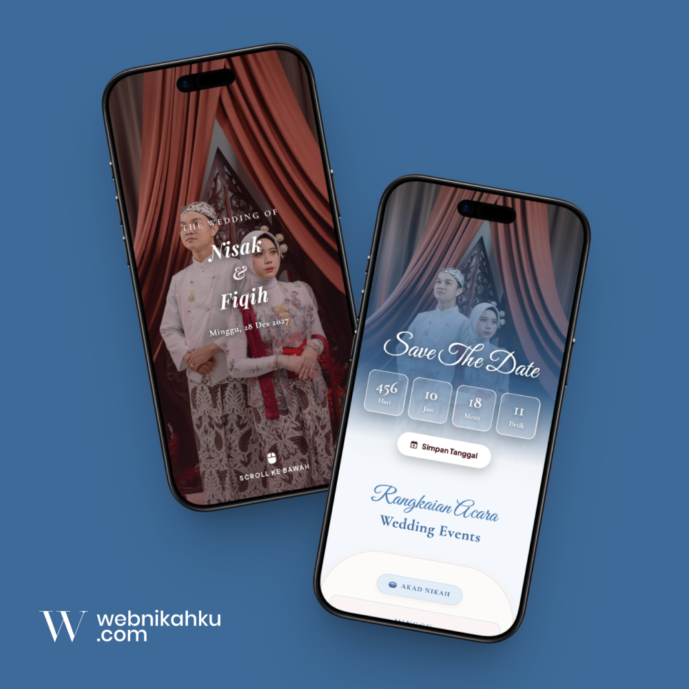 Tema undangan digital Blue Soft