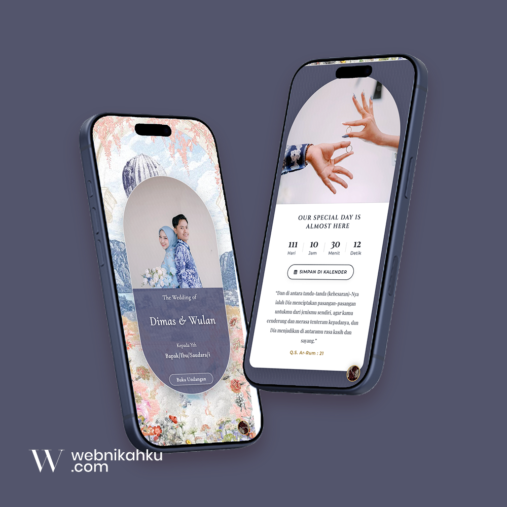 Tema undangan digital 3D Motions Romantic