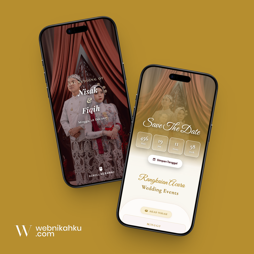 Tema undangan digital Gold Soft